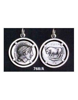 768/A Silver didrachm coin of Thourion Athena and bull
