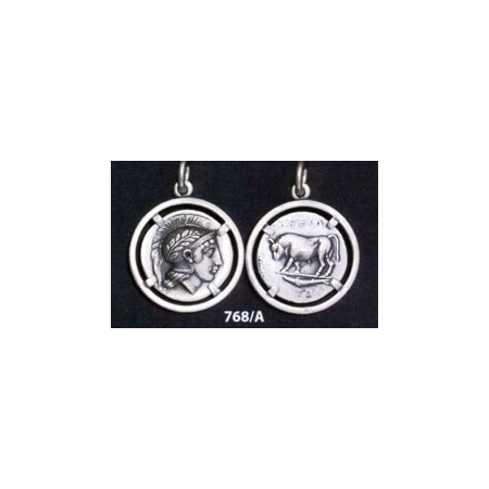 768/A Silver didrachm coin of Thourion Athena and bull