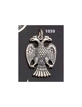 1030 Thick silver masonic double-headed eagle of Lagash pendant