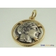 Custom 773/18K Athena & Wise Owl coin on solid 18 ct gold mount