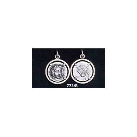 773/B Rhodes coin - Helios sun god and rose