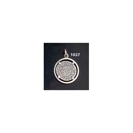 1027 Festos/Phaistos disc pendant on silver bezel (S)