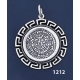 1212 Phaistos Disc Coin Pendant with Greek Key Pattern / Meander (L)