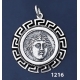 1216 Rhodes Island- Helios Ancient Sun God Coin Pendant with Greek Key Pattern / Meander (L)