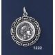 1222 Goddess Athena Coin Pendant with Greek Key Pattern / Meander (M)