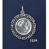 1224 Alexander The Great (Hercules) Coin Pendant with Greek Key Pattern / Meander (M)