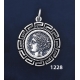1228 Syracuse Arethousa/Artemis/Persephone Coin Pendant with Greek Key Pattern / Meander (M)