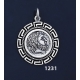 1231 Phillip II Macedon Depicting Zeus Coin Pendant with Greek Key Pattern / Meander  (M)