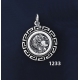 1233 Goddess Athena Coin Pendant with Greek Key Pattern / Meander (S)