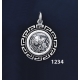 1234 Helmetted Athena Coin Pendant with Greek Key Pattern, Meander (S)