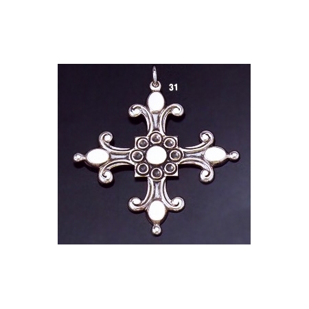 31 Solid Silver Ornate Byzantine Cross (XL)