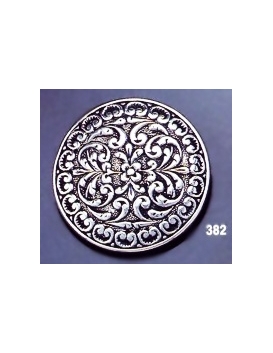 382 Ornate sterling brooch round