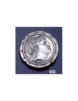 602 Alexander The Great Portrait Shield Brooch