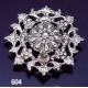 604 Intricate Floral Sterling Silver Round Brooch