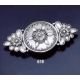 618 Byzantine Granular Floral Brooch