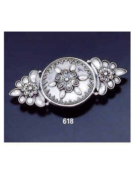 618 Byzantine Granular Floral Brooch