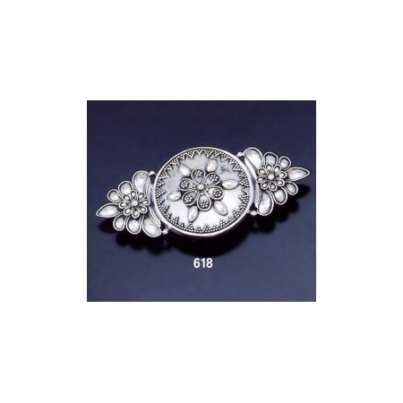 618 Byzantine Granular Floral Brooch