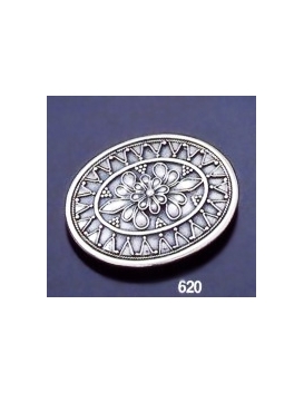 620 Byzantine Floral Oval Sterling Silver Brooch