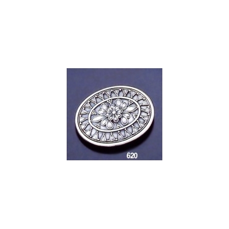 620 Byzantine Floral Oval Sterling Silver Brooch