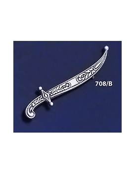 708/B Sterling Silver Asia-Minor Yatagan Sword Brooch