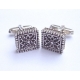 45 Square silver byzantine cufflinks