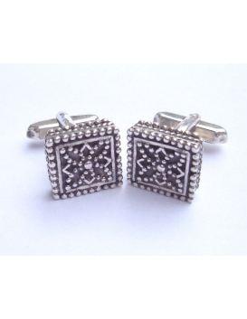 45 Square silver byzantine cufflinks