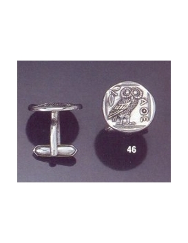 46 Silver Owl of Wisdom cufflinks