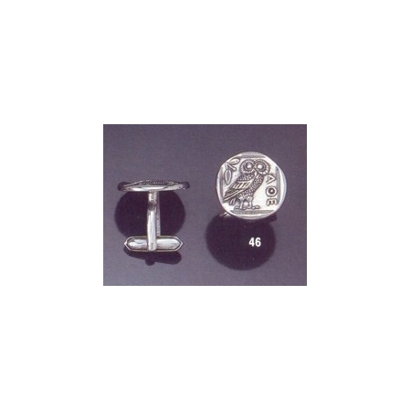 46 Silver Owl of Wisdom cufflinks