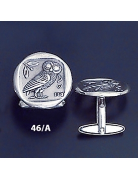 46/A  Silver Owl of Wisdom cufflinks