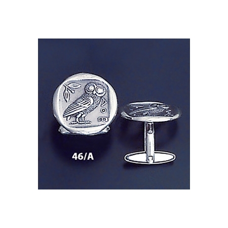 46/A  Silver Owl of Wisdom cufflinks