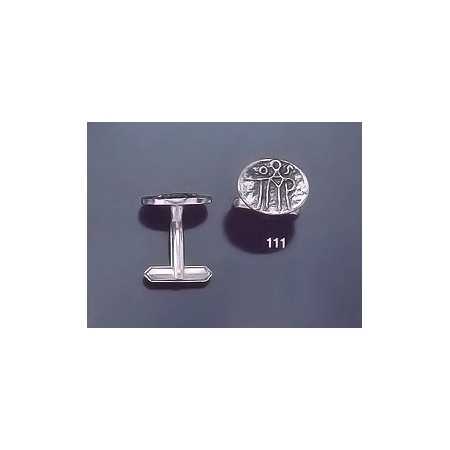 111 Solid Silver Cufflinks with Byzantine Monogram