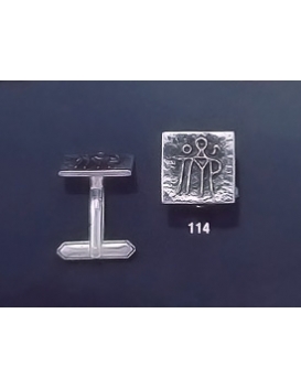 114 Solid Silver Cufflinks with Byzantine Monogram