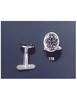 116 Solid Silver Cufflinks with Byzantine Monogram