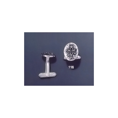 116 Solid Silver Cufflinks with Byzantine Monogram