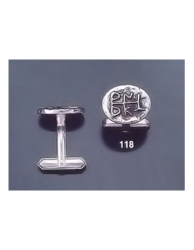 118 Solid Silver Cufflinks with Byzantine Monogram