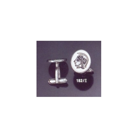 182X Helmetted Athena Intaglio seal cufflinks