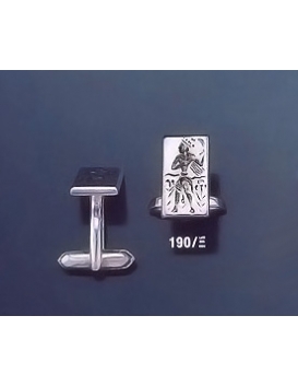 190/X Minoan prince Knossos palace fresco (mural) silver cufflinks