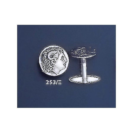 253/X Alexander the Great (Lysimachos) silver cufflinks