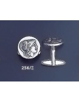 256/X Helmetted Goddess Athena Silver Cufflinks