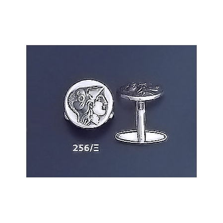 256/X Helmetted Goddess Athena Silver Cufflinks