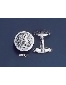402/X Phillip II Macedon coin depicting Zeus silver cufflinks