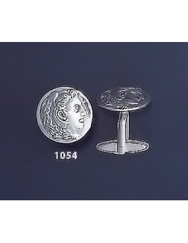 1054 Alexander the Great (Hercules) Silver Coin Cufflinks (M)