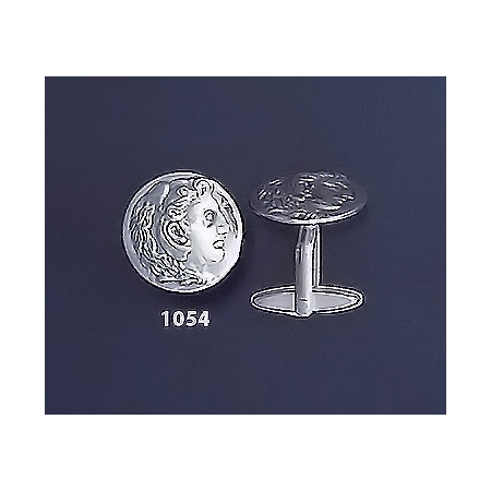 1054 Alexander the Great (Hercules) Silver Coin Cufflinks (M)