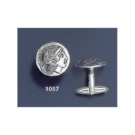 1057 Silver didrachm coin of Thourion Athena cufflinks