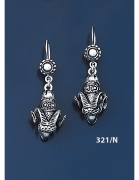 321/N Ram Torc Silver Earrings