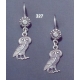 327 Owl of Wisdom Sterling Silver Earrings