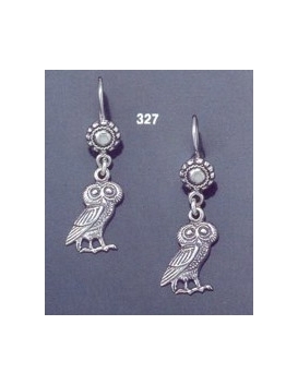 327 Owl of Wisdom Sterling Silver Earrings