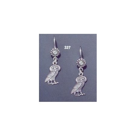 327 Owl of Wisdom Sterling Silver Earrings