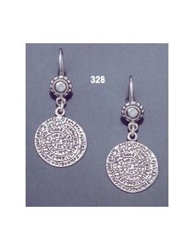 328 Sterling silver Phaistos disc earrings