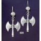 609 Sterling Silver Minoan Double Headed  Axe Earrings